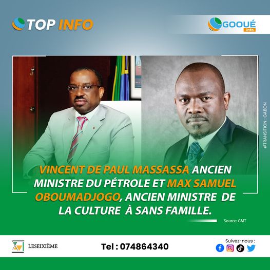 Vincent de Paul Massassa ancien Ministre du Pétrole et Max Samuel Oboumadjogo, ancien Ministre de la culture à sans famille.